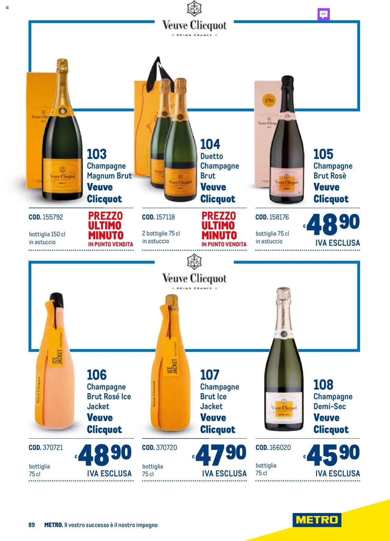 Volantino Metro del 06.11.2025 | Pagina: 89 | Prodotti: Champagne, Astuccio, Bottiglia