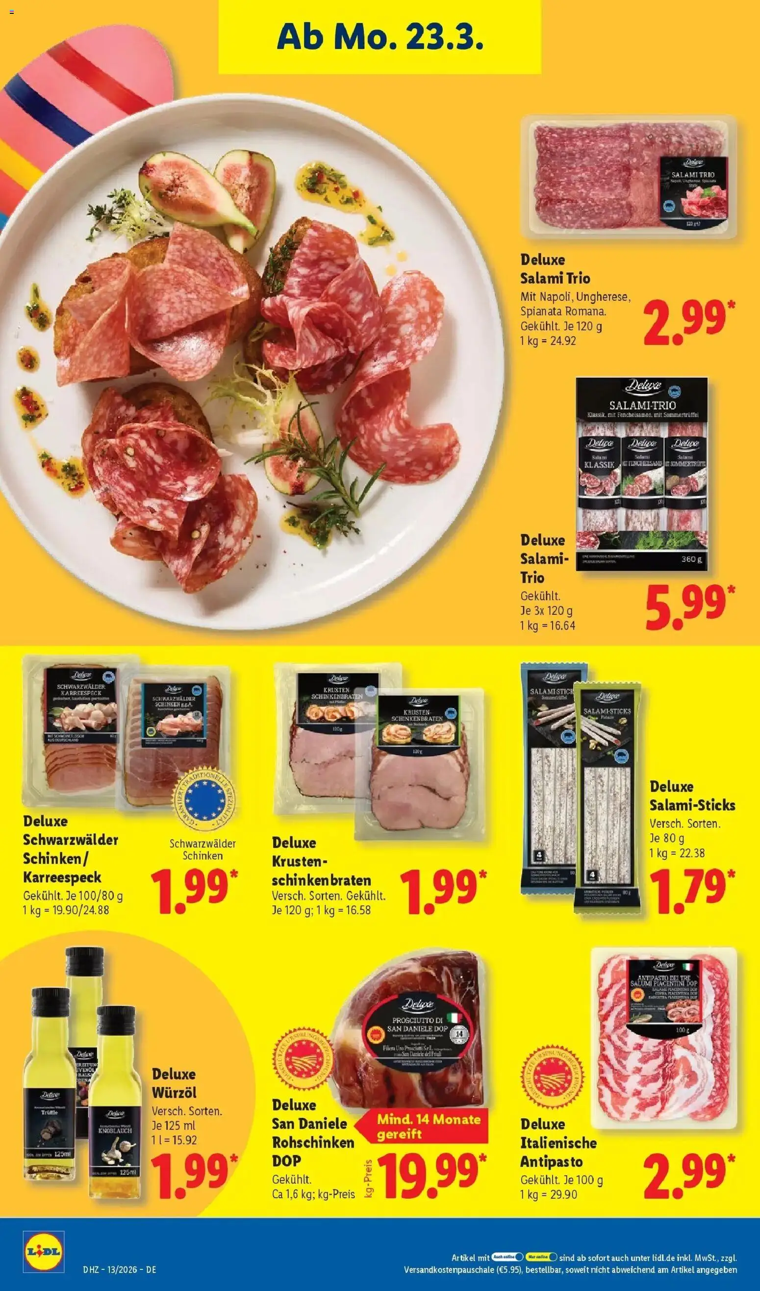 Lidl Prospekt Ilvesheim – gültig ab 23.03.2026 | Seite: 30 | Produkte: Knoblauch, Salami, Schinken