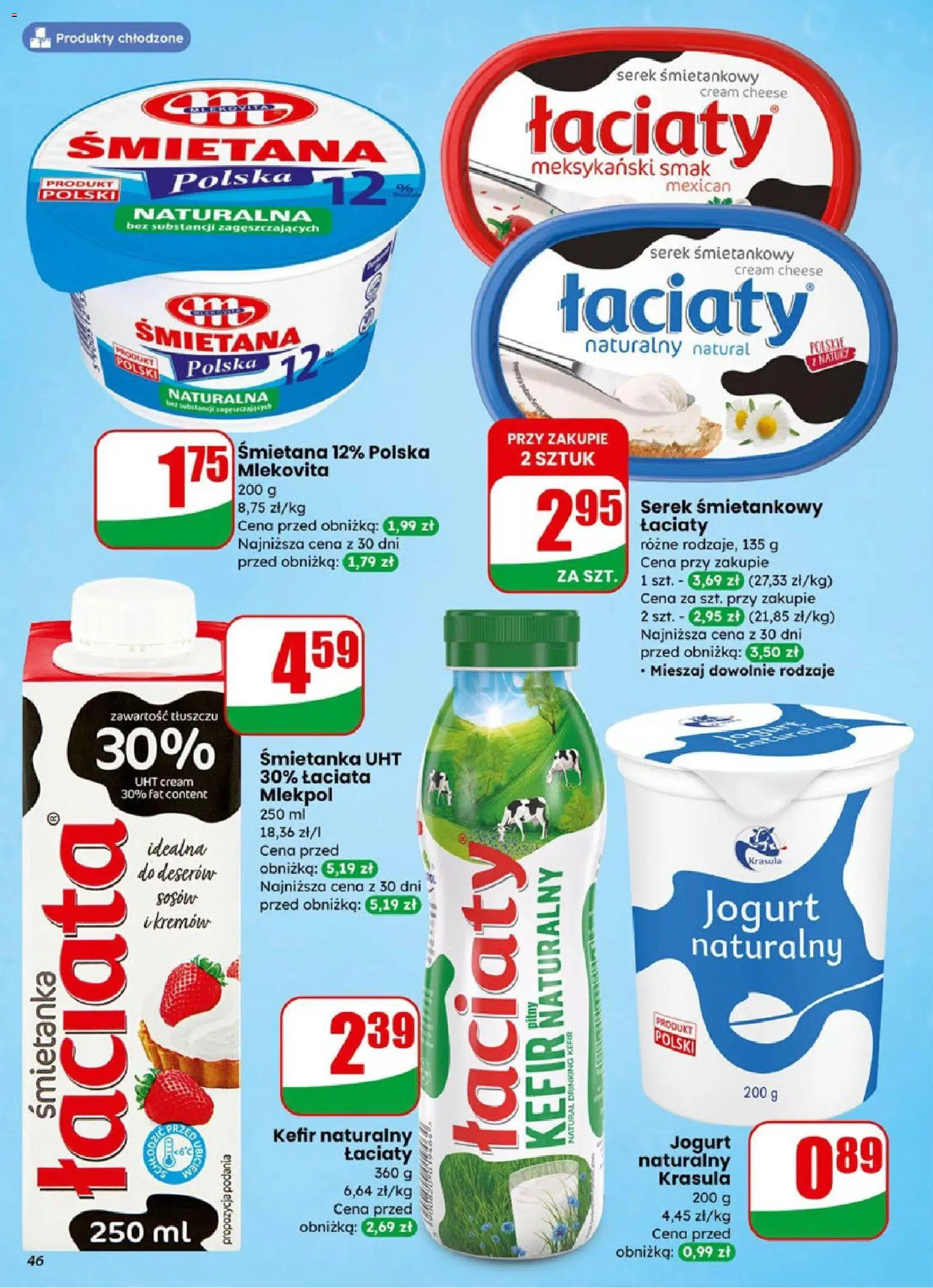 Dino Gazetka od 14.01.2026 | Strona: 46 | Produkty: Cream cheese, Serek, Kefir naturalny, Śmietana
