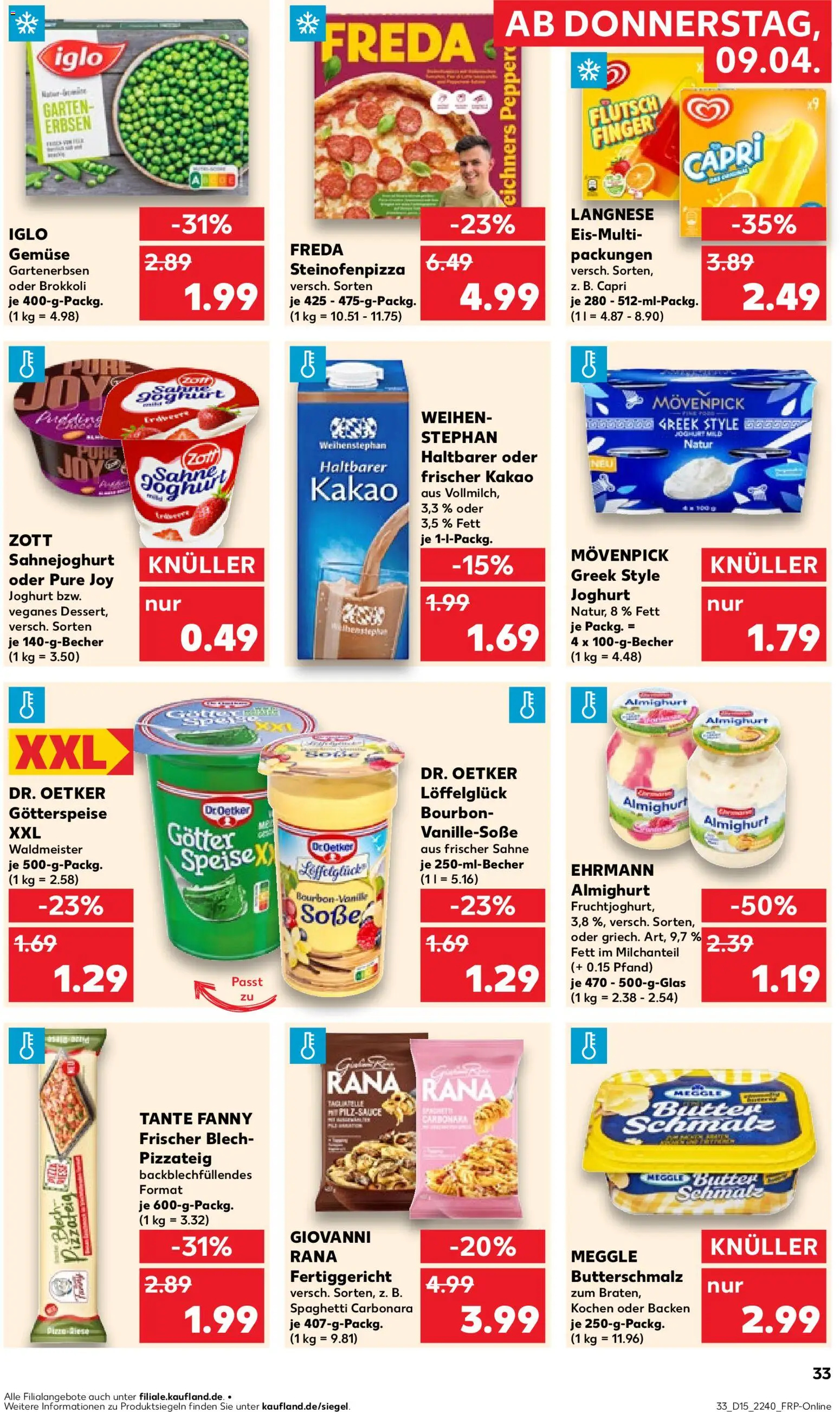 Kaufland Prospekt Stuttgart	 – gültig ab 09.04.2026 | Seite: 33 | Produkte: Butter, Joghurt, Gemüse, Bourbon
