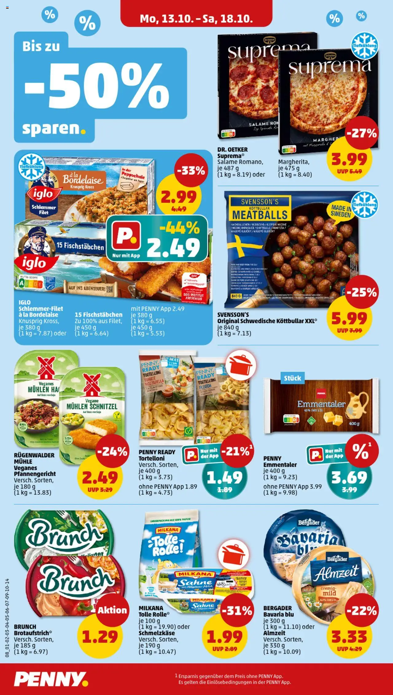 Penny Prospekt 	 – gültig ab 13.10.2025 | Seite: 12 | Produkte: Iglo, Schnitzel, Fischstabchen, Sahne