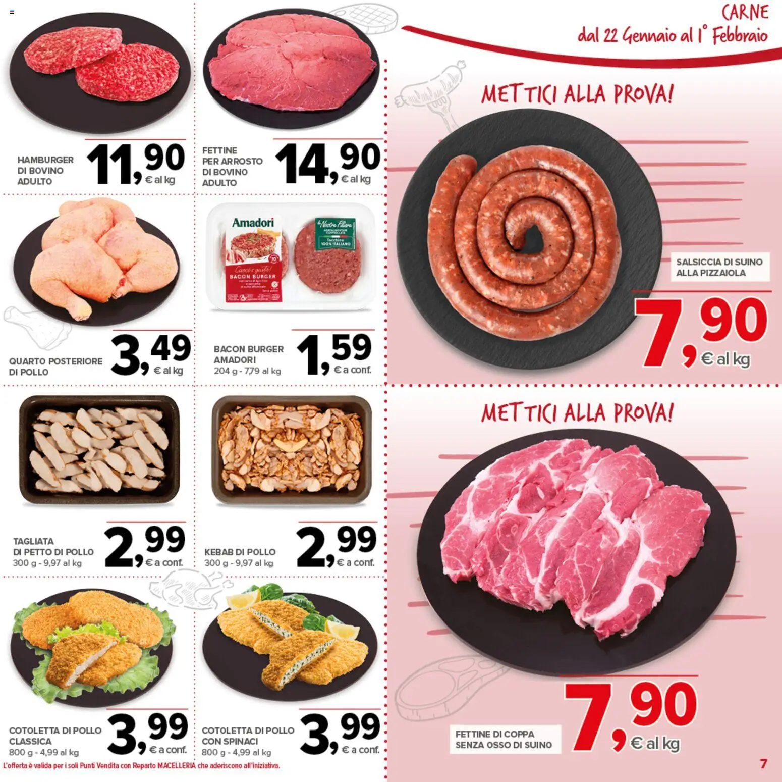 Volantino Todis del 22.01.2026 | Pagina: 7 | Prodotti: Bovino, Arrosto, Pollo, Salsiccia