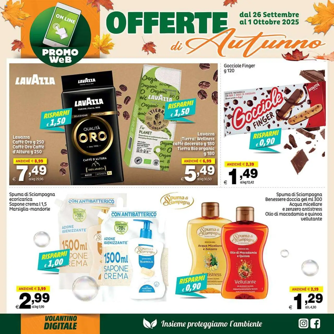 Volantino Elite Supermercati del 26.09.2025 | Pagina: 10 | Prodotti: Crema, Acqua micellare, Sapone, Caffè