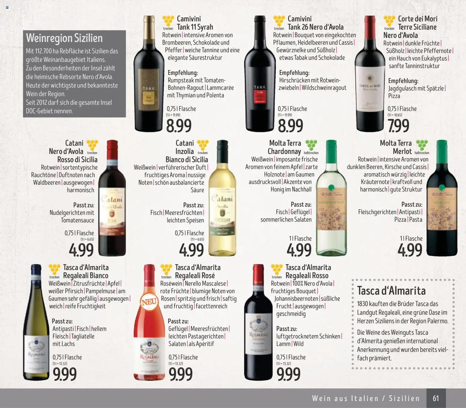 Edeka Struve Wein– und Spirituosen – gültig ab 14.11.2025 | Seite: 61 | Produkte: Weißwein, Heidelbeeren, Pizza, Wein