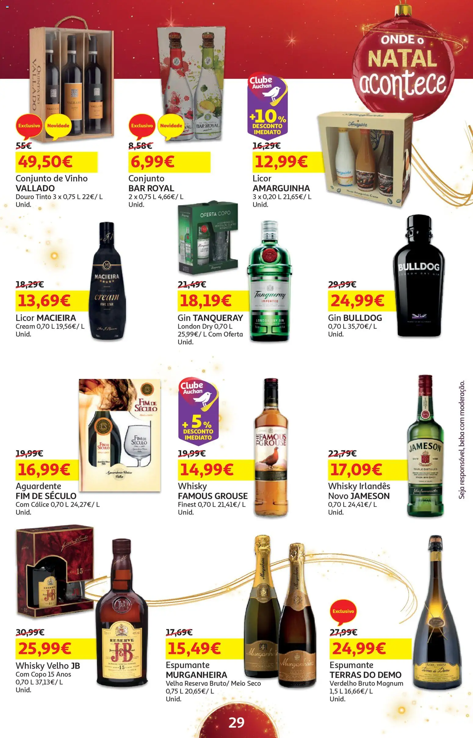 Auchan - Presentes │ válido de 18.11.2025 | Página: 29 | Produtos: Whisky, Licor, Vinho, Gin