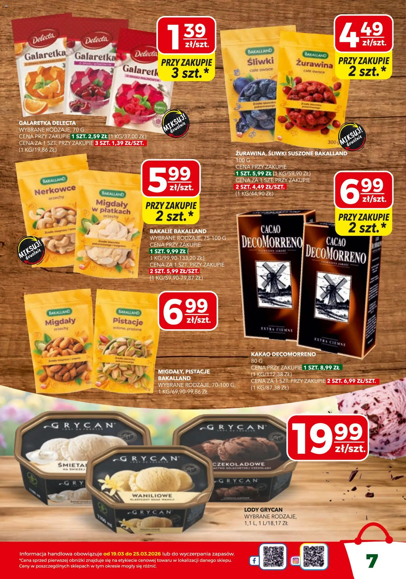 Top Market gazetka od 19.03.2026 | Strona: 7 | Produkty: Lody Grycan, Śliwki, Żurawina, Śliwki suszone