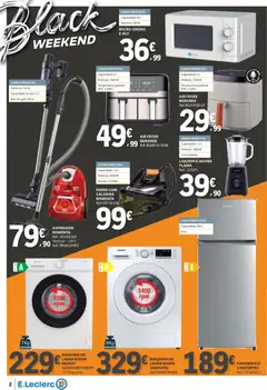 Pré-visualização E.Leclerc - Black Friday válido de 28.11.2025 | Página: 2 | Produtos: Rádio, Máquina de lavar, Aspirador, Microondas