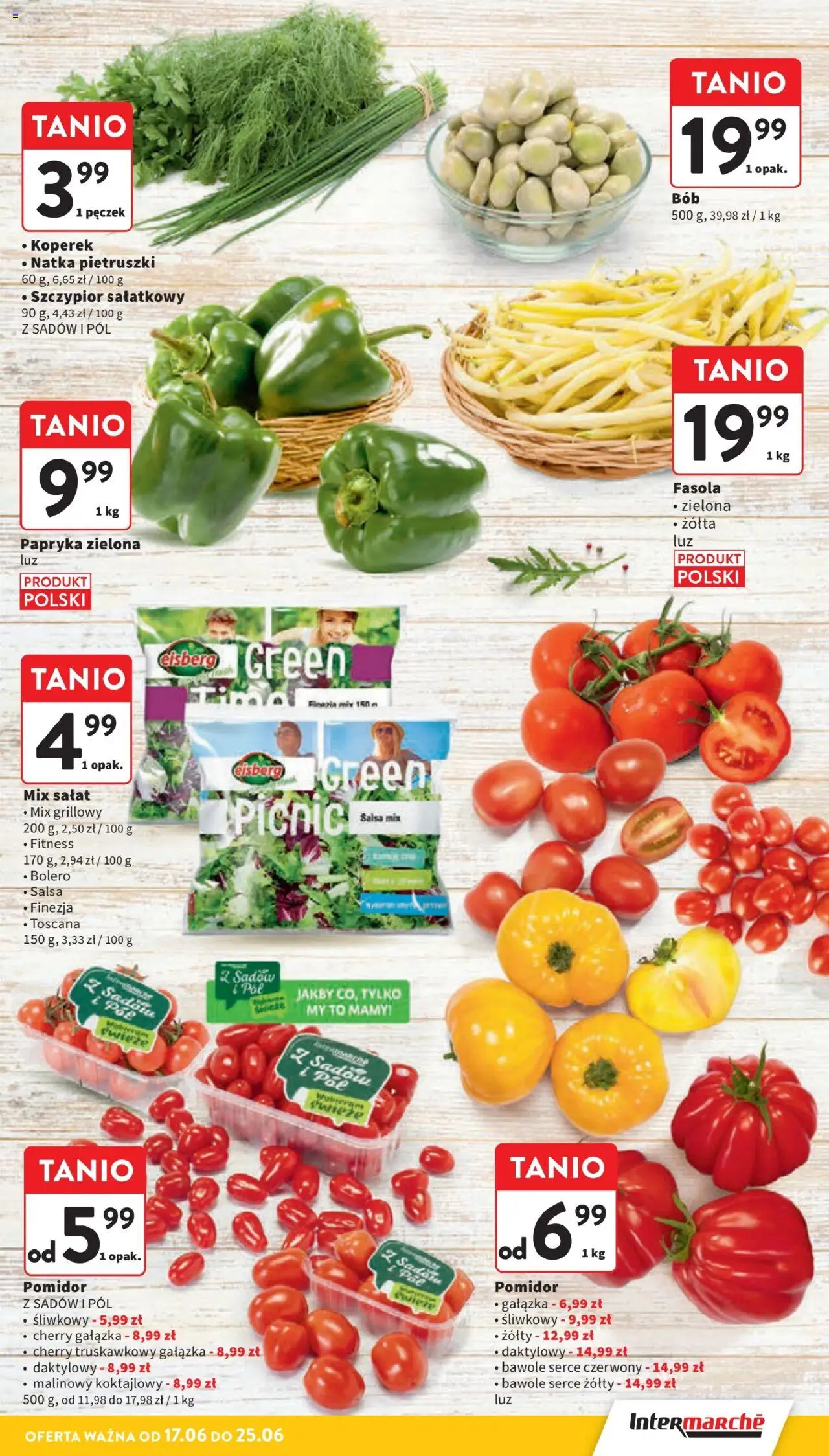 Intermarche Gazetka od 17.06.2025 | Strona: 13 | Produkty: Koperek, Papryka, Bób, Mix sałat