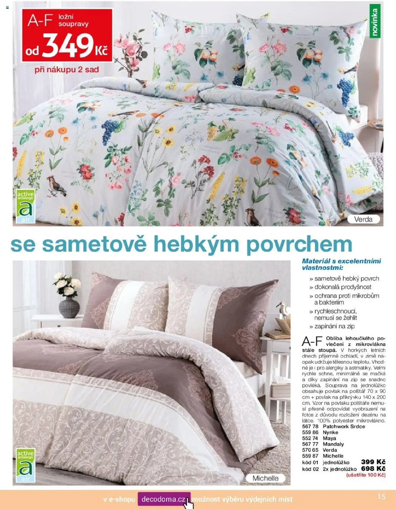 Decodoma katalog Podzim 2025 od 25.08.2025 | Strana: 15 | Produkty: Polštáře, Povlak na polštář, Polštář