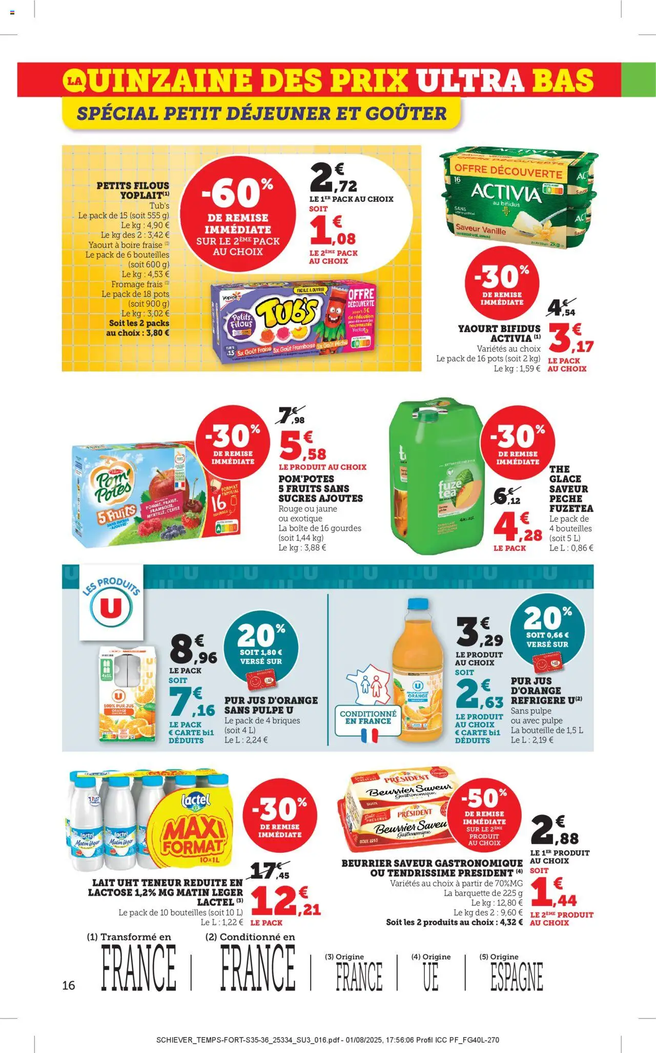  | Page: 16 | Produits: Fraise, Framboise, Yaourt à boire, Yaourt
