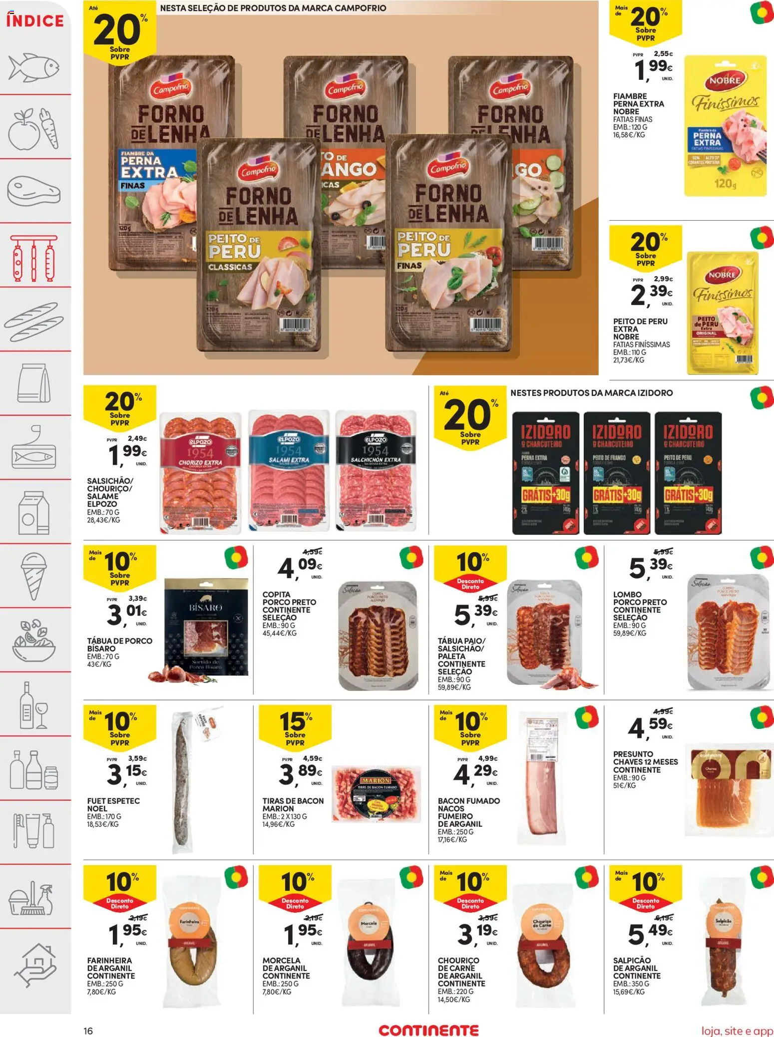 Continente folheto │ válido de 25.11.2025 | Página: 16 | Produtos: Tábua, Forno, Frango, Presunto