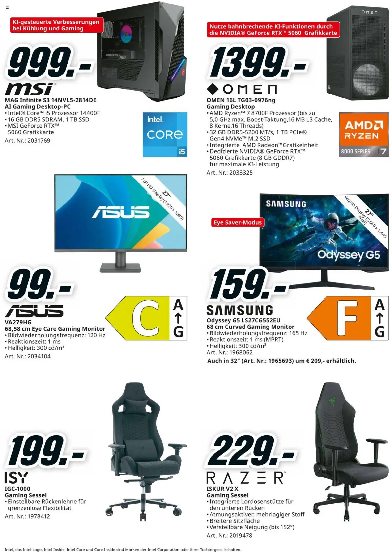 Media Markt Angebote gültig ab 24.08.2025 | Seite: 6 | Produkte: Monitor, Sessel, Samsung