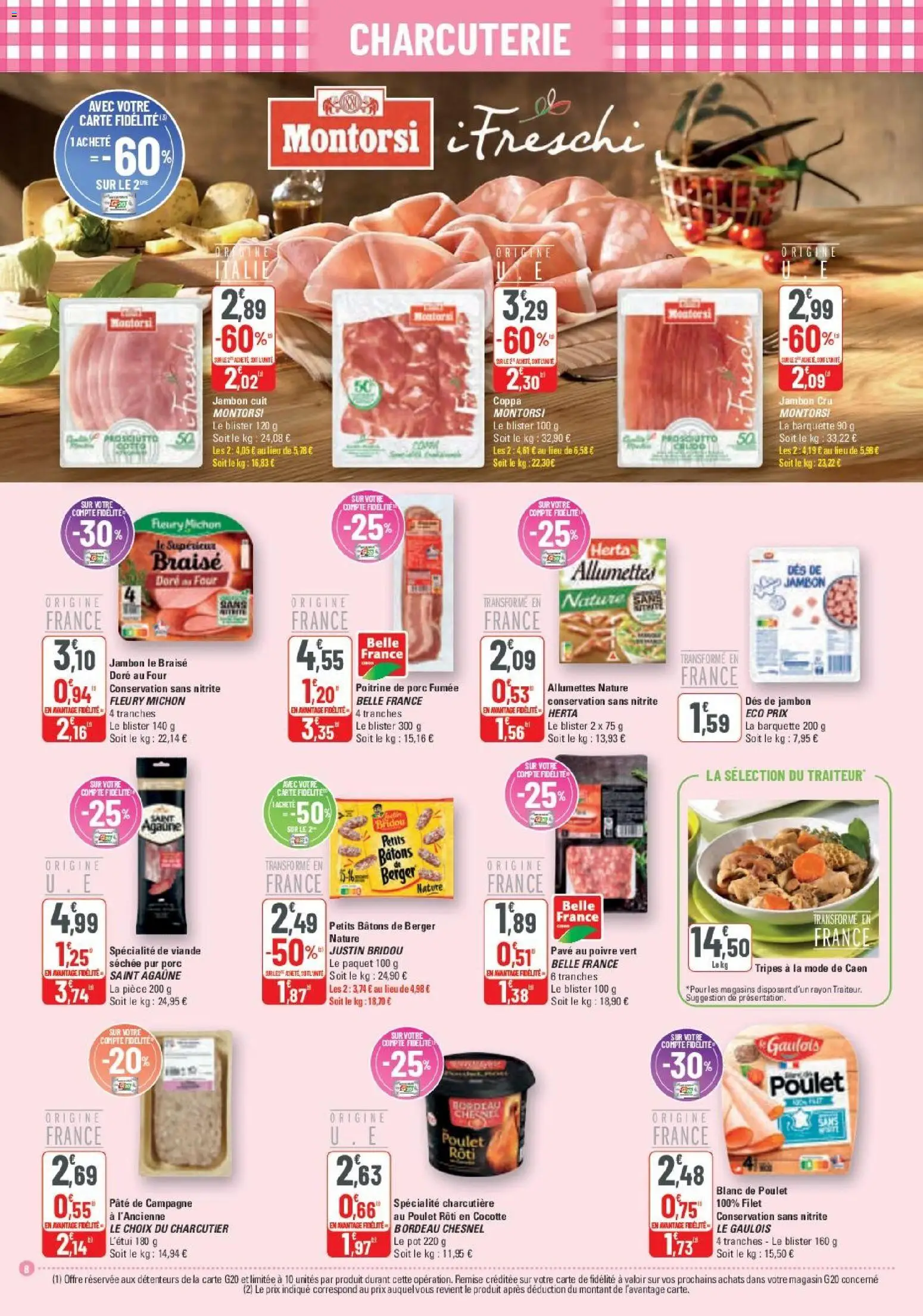 {H1} | Page: 8 | Produits: Four, Jambon, Viande, Porc