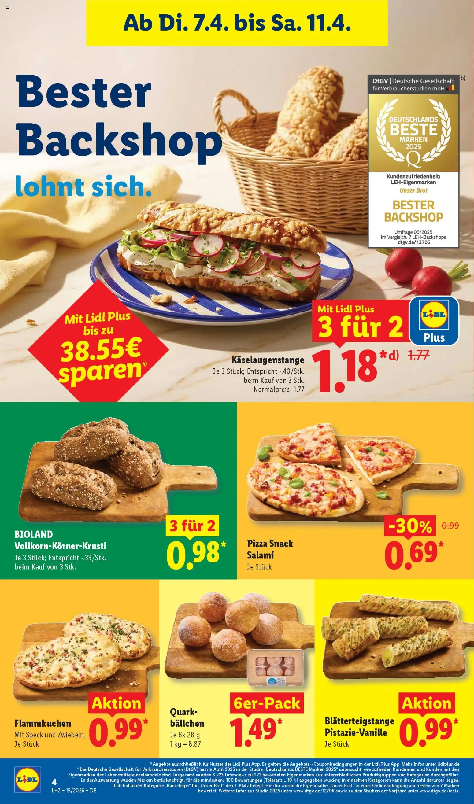 Lidl Prospekt – gültig ab 07.04.2026 | Seite: 10 | Produkte: Zwiebeln, Brot, Salami, Pizza