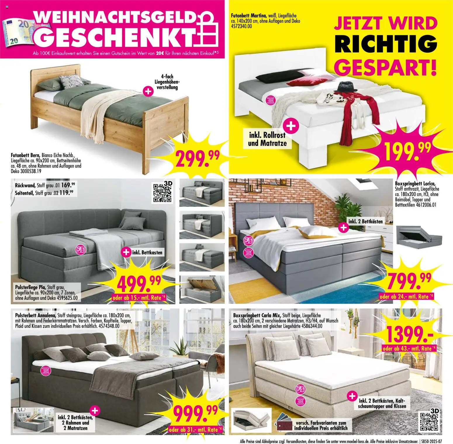 SB Möbel Boss Prospekt Berlin-Mahlsdorf	 – gültig ab 06.12.2025 | Seite: 7 | Produkte: Matratze, Kissen, Boxspringbett, Topper