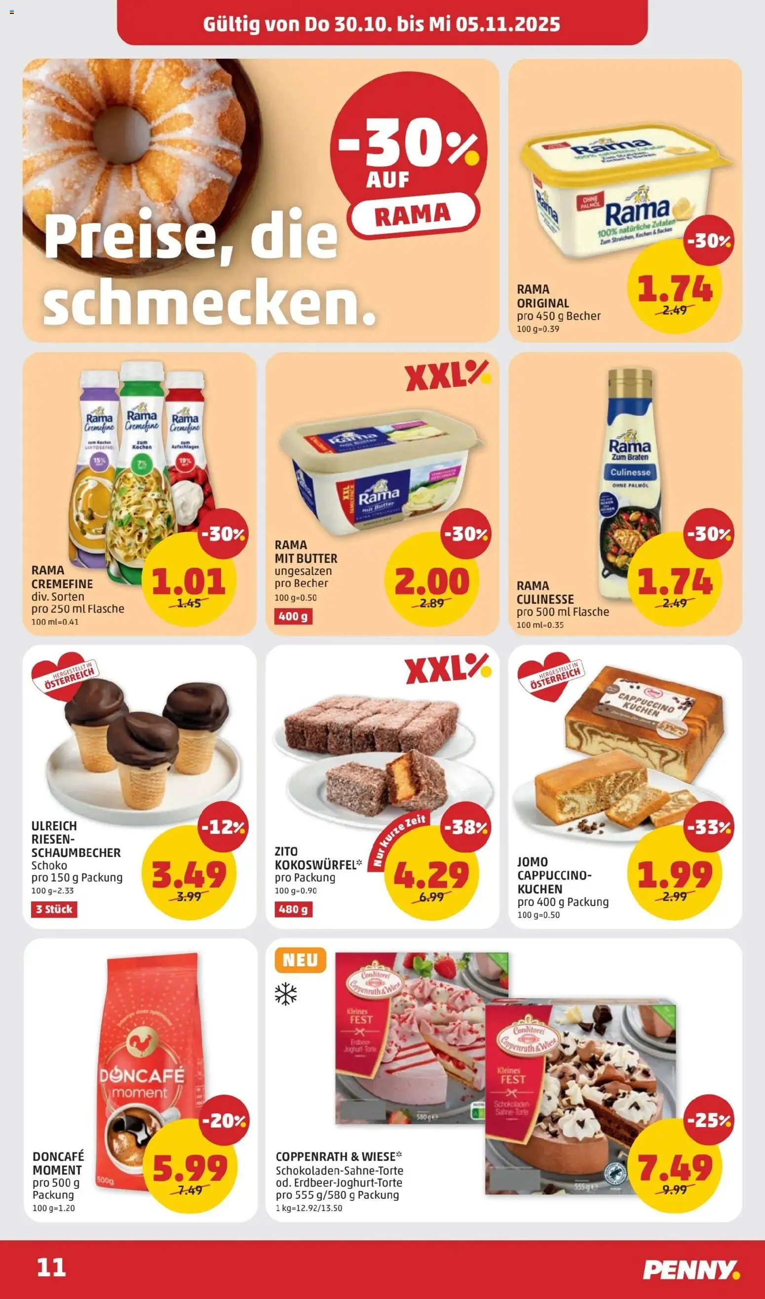 Penny Markt Flugblatt ab (30.10.2025) - Angebote, Prospekt | Seite: 11 | Produkte: Butter