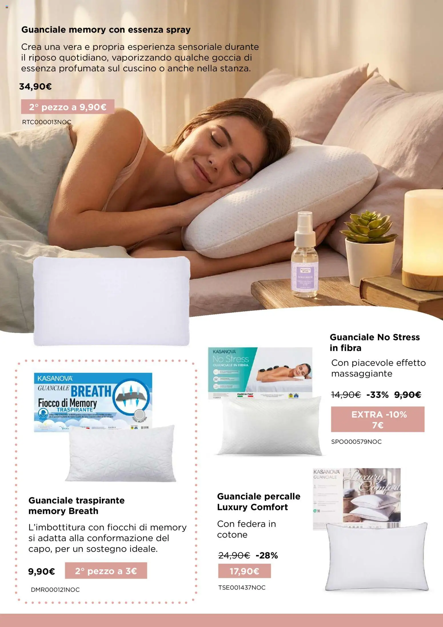 Volantino Kasanova del 20.03.2026 | Pagina: 23 | Prodotti: Fiocchi, Cuscino, Federa, Guanciale