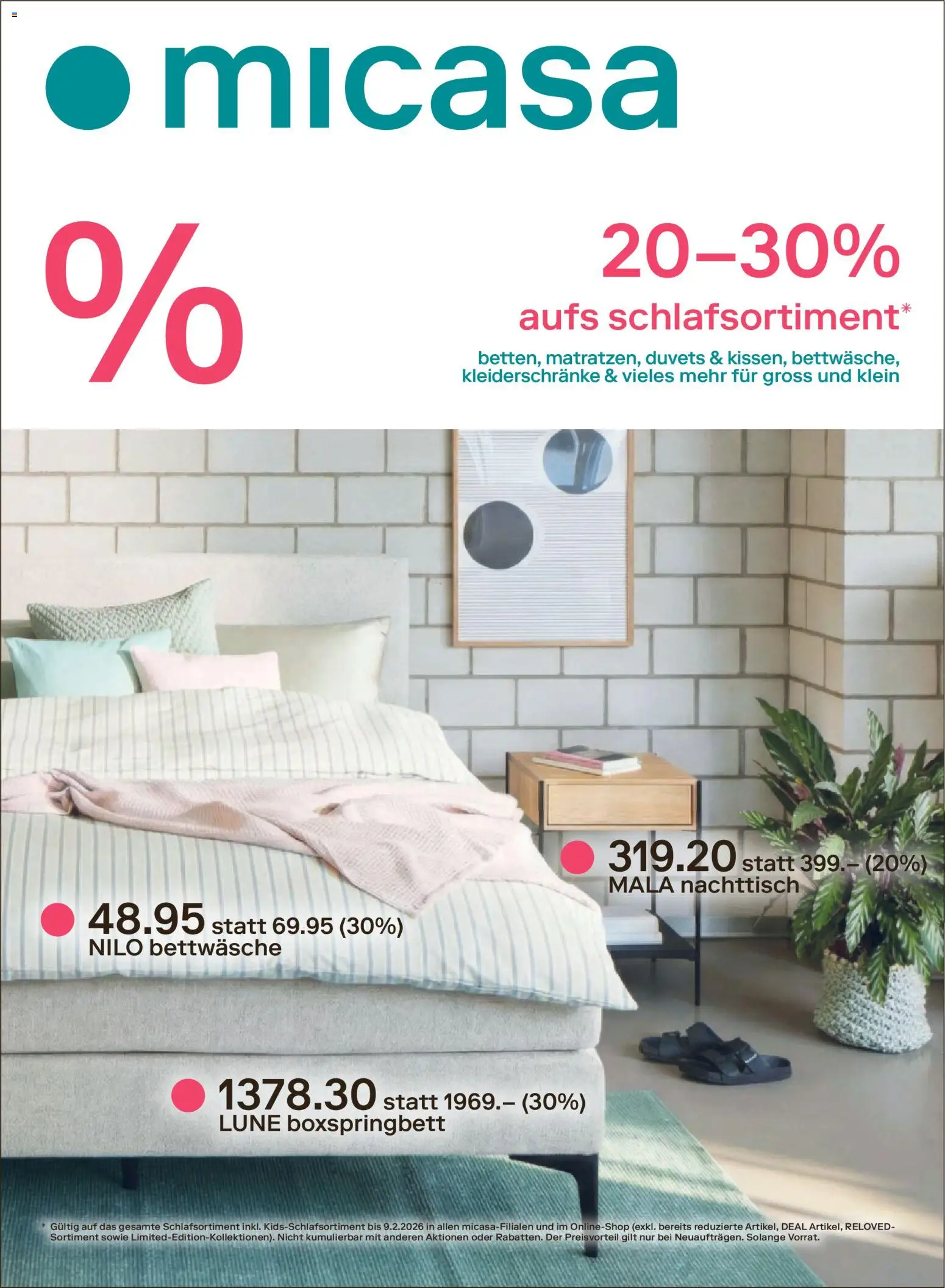 Migros Magazin – gültig ab 27.01.2026 | Seite: 16 | Produkte: Nachttisch, Box, Boxspringbett, Bettwäsche