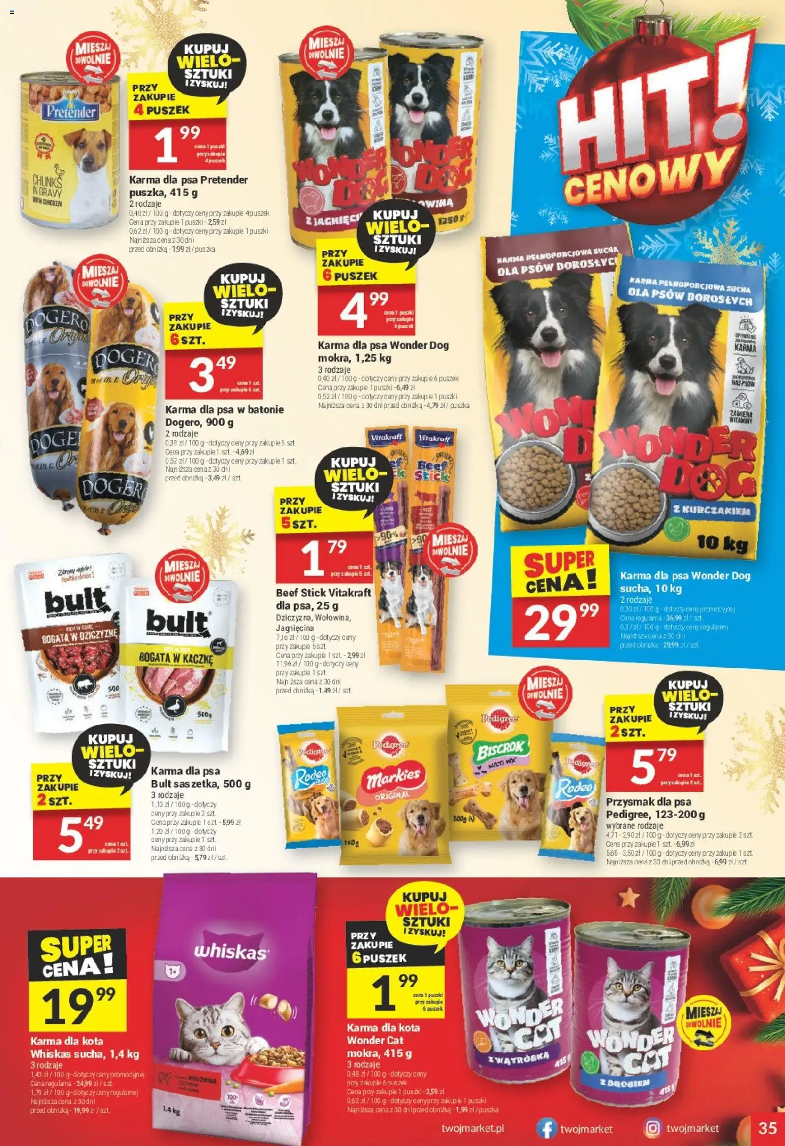Twój Market Gazetka od 10.12.2025 | Strona: 35 | Produkty: Jagnięcina, Pedigree, Karma dla kota, Wołowina