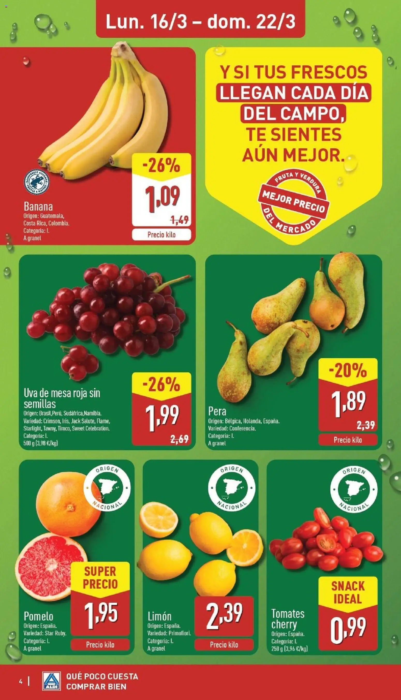Aldi folleto Península │ válido desde el 16.03.2026 | Página: 4 | Productos: Tomates, Té, Mesa