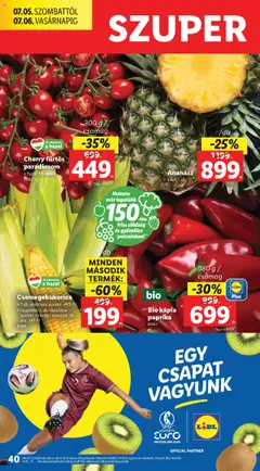 Lidl akciós ujság - amely érvényes a következő dátumtól: 03.07.2025 | Oldal: 40 | Termékek: Csemegekukorica, Paradicsom, Ananász, Kápia paprika