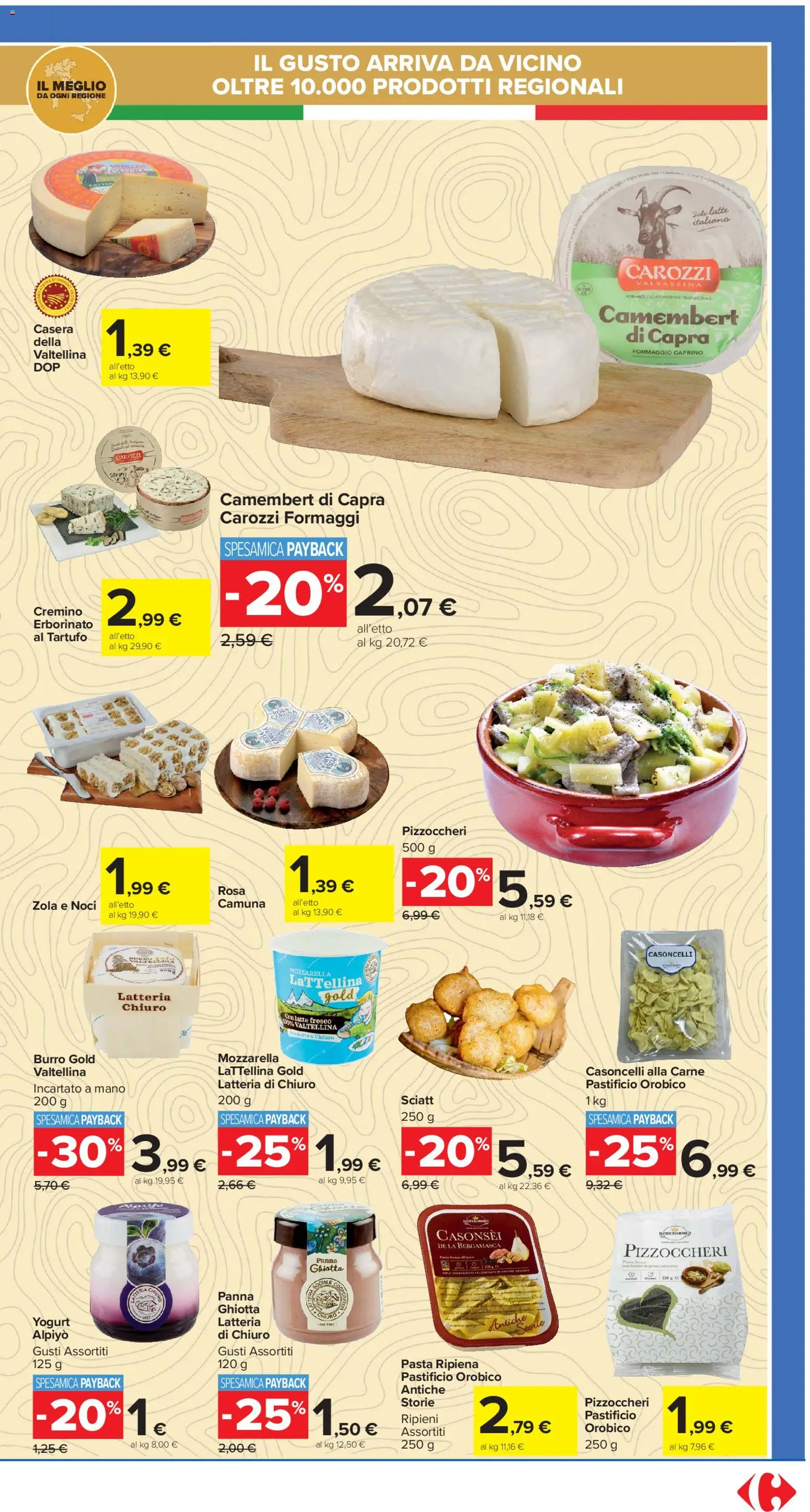 Volantino Carrefour del 16.12.2025 | Pagina: 13 | Prodotti: Yogurt, Panna, Formaggio, Pasta
