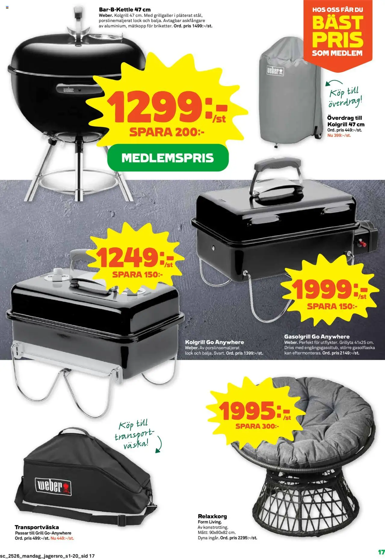 Coop Forum reklamblad aktuell från 23.06.2025 | Sida: 17 | Produkter: Grill, Gasolgrill, Kolgrill, Väska