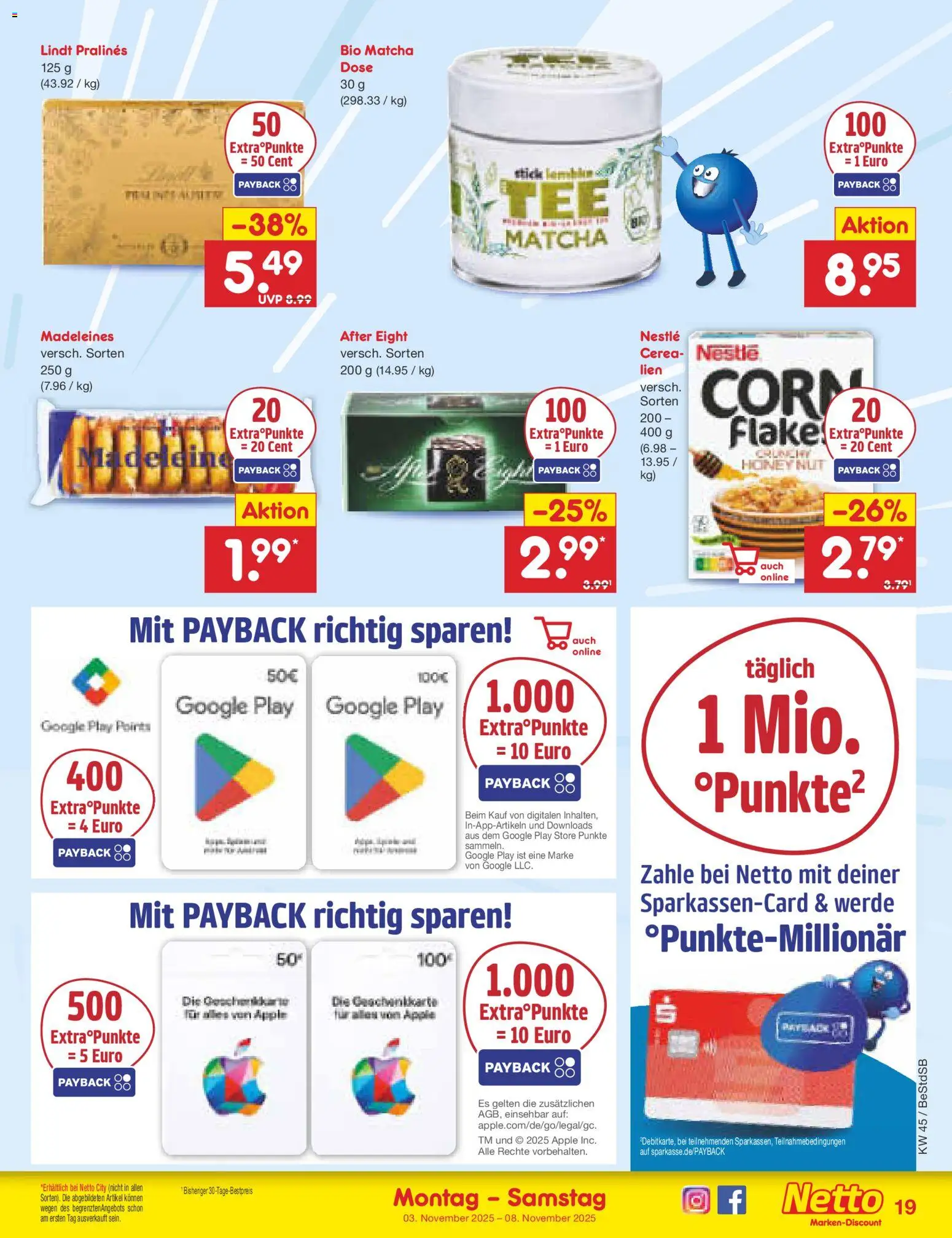 Netto Marken-Discount Prospekt 	 – gültig ab 03.11.2025 | Seite: 19 | Produkte: Apple, Lindt