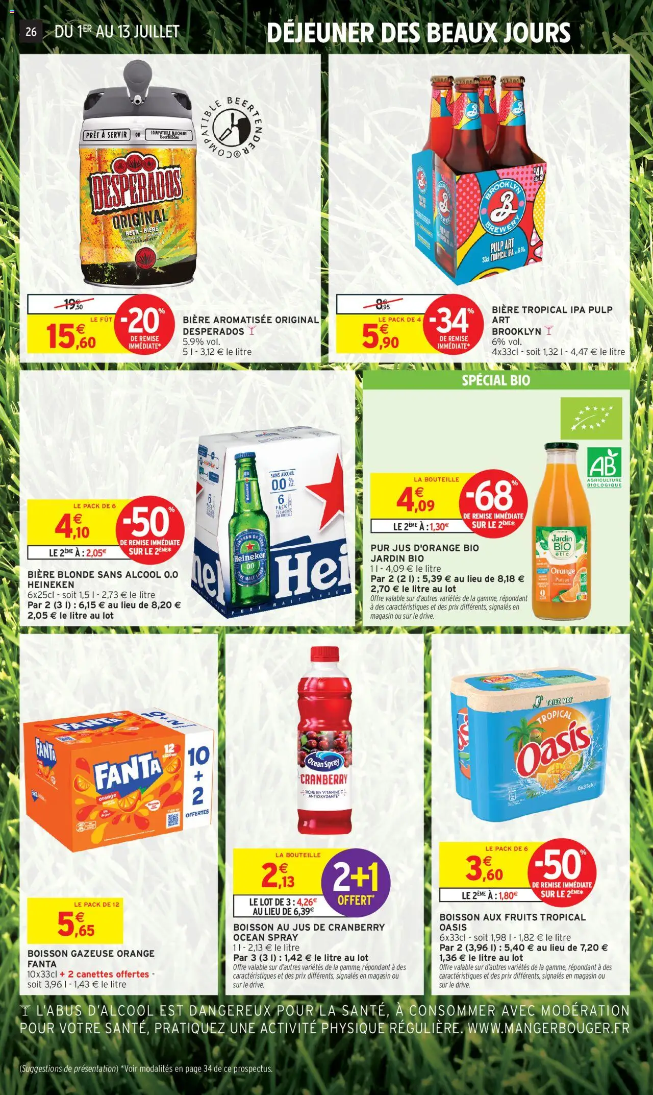  | Page: 28 | Produits: Alcool, Jus d'orange, Heineken Bière blonde, Heineken