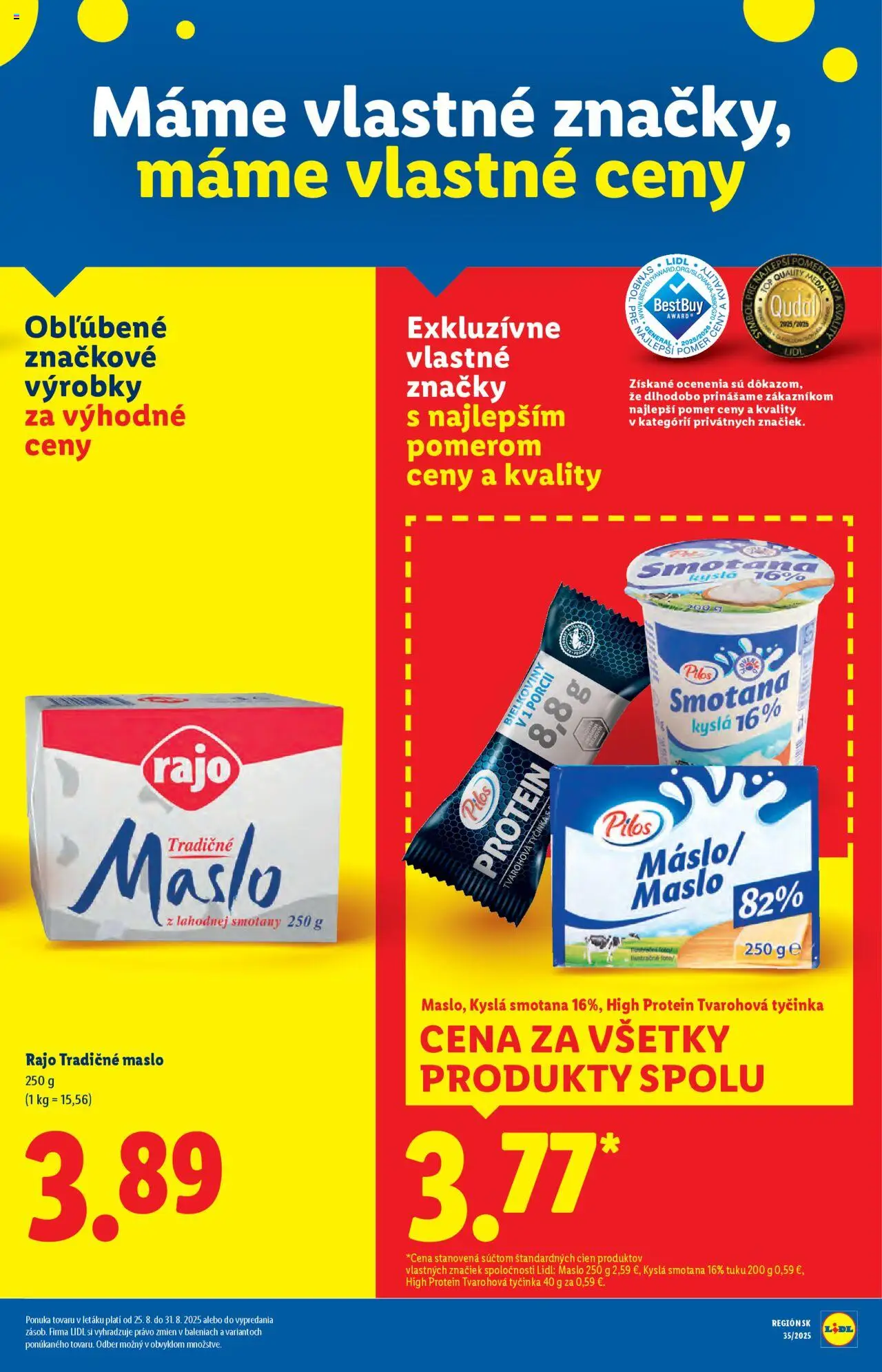 Lidl leták │ platný od 25.08.2025 | Strana: 11 | Produkty: Maslo, Smotana, Protein
