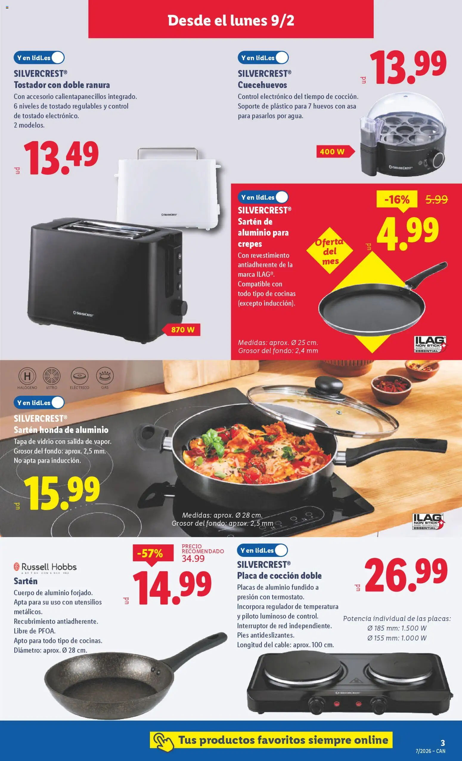 Lidl - Canarias │ válido desde el 09.02.2026 | Página: 7 | Productos: Huevos, Pan, Cable, Tostador