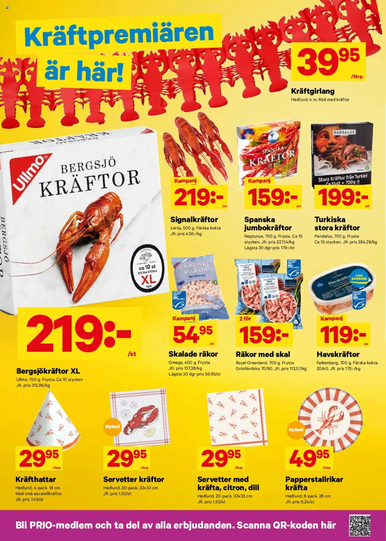City Gross reklamblad aktuell från 04.08.2025 | Sida: 7 | Produkter: Kräftor, Räkor, Servetter