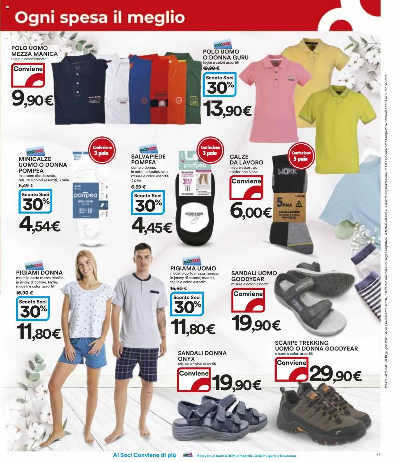 Volantino Ipercoop del 05.06.2025 | Pagina: 23 | Prodotti: Sandali, Scarpe, Data, Polo
