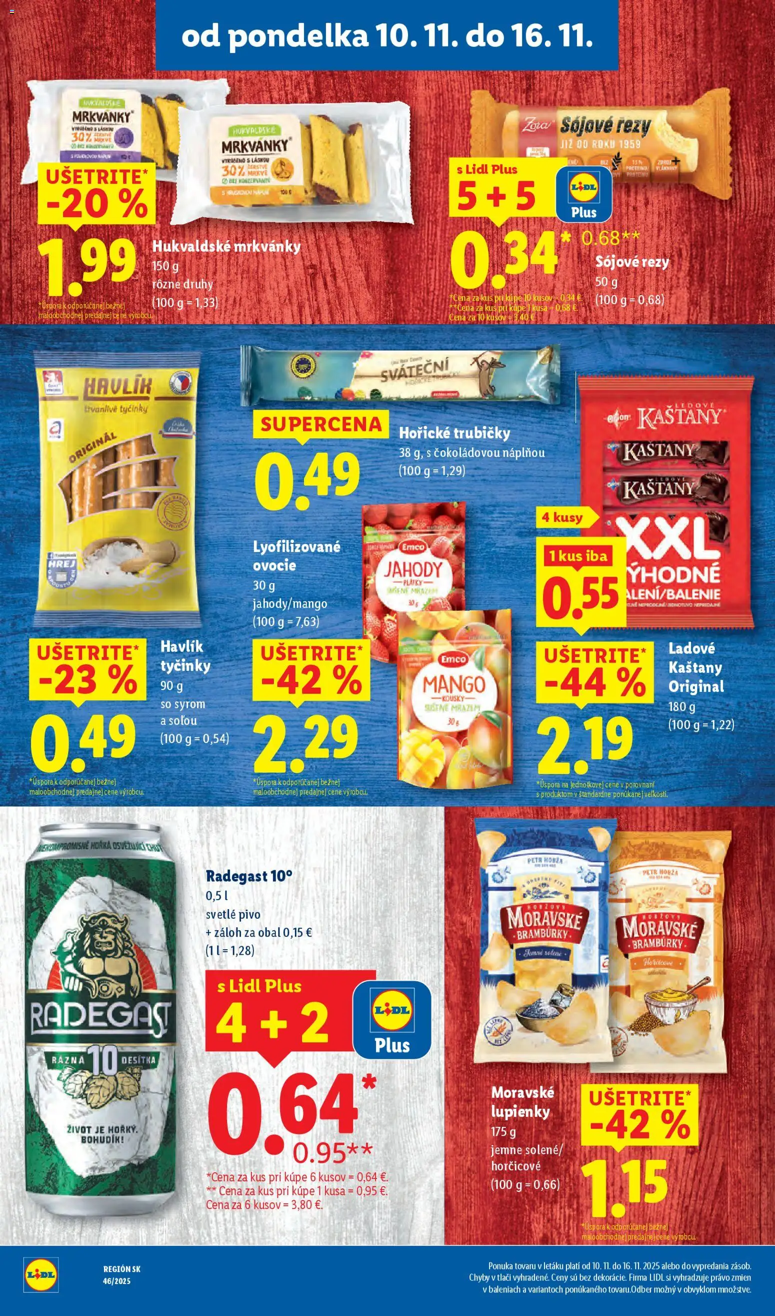 Nové Lidl akcie – leták je platný od 13.11.2025 | Strana: 65 | Produkty: Pivo, Jahody, Mango, Ovocie