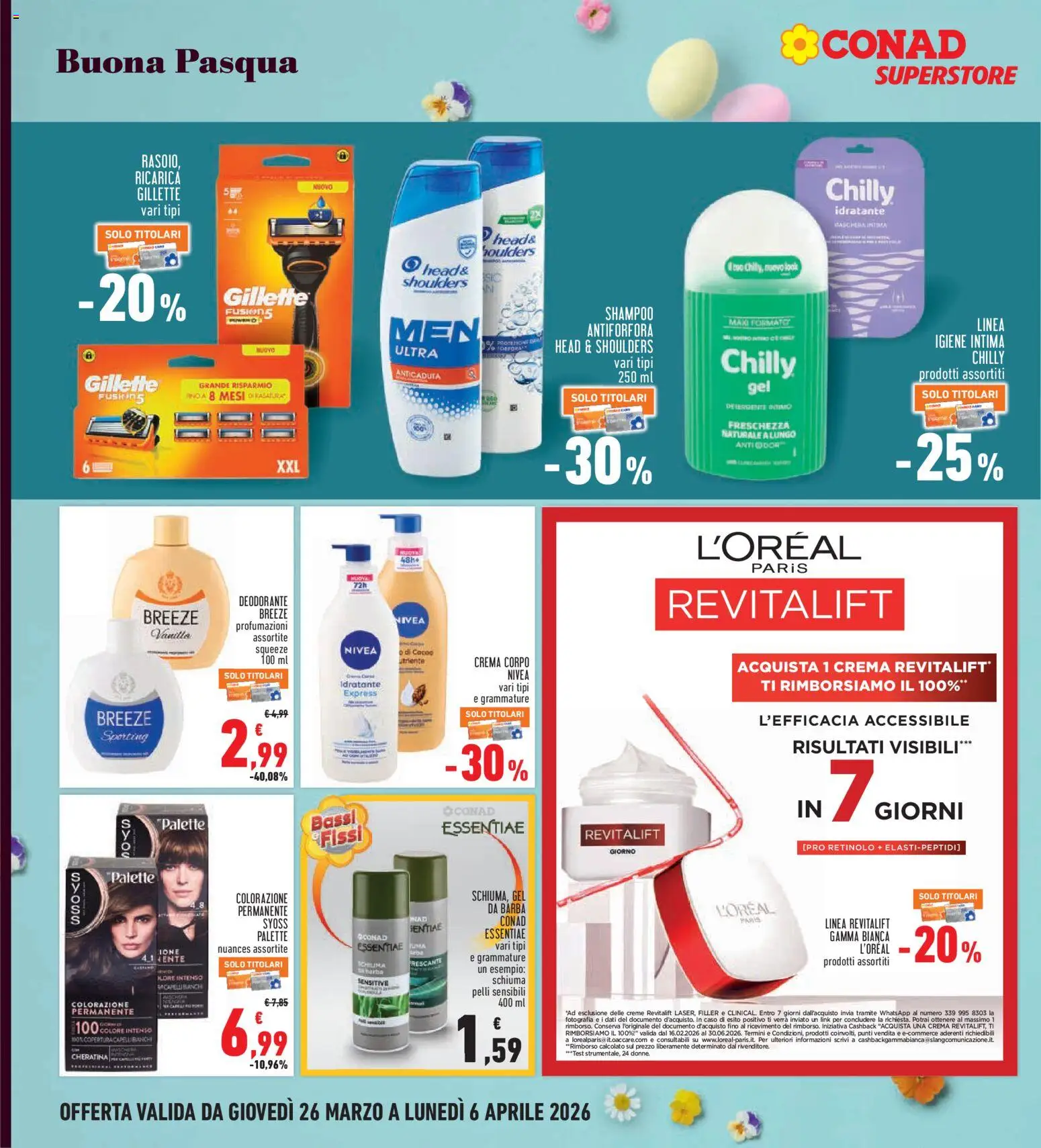 Volantino Conad del 26.03.2026 | Pagina: 26 | Prodotti: Shampoo, Crema, Deodorante