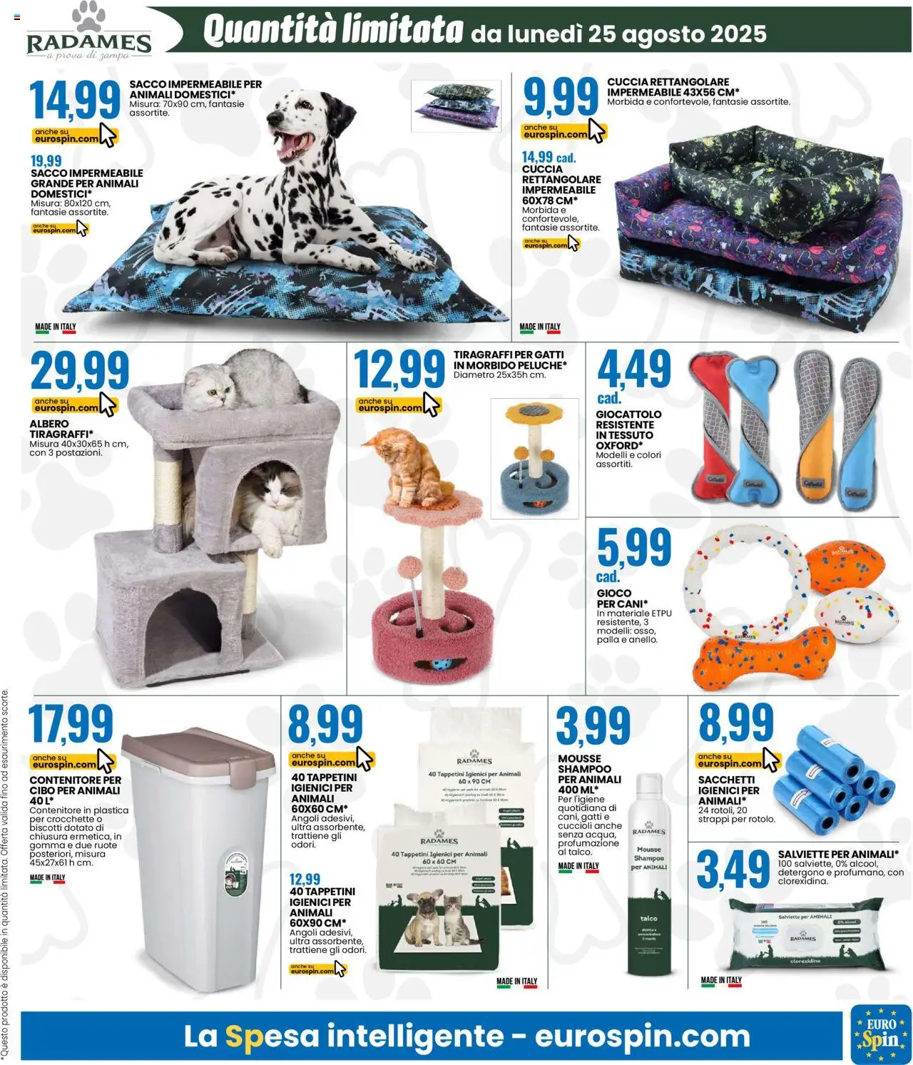 Volantino Eurospin del 25.08.2025 | Pagina: 15 | Prodotti: Shampoo, Crocchette, Gioco, Contenitore
