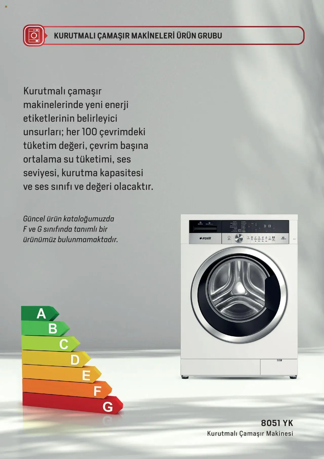 Arçelik - Enerji Sınıflandırmaları - 19.02.2024 tarihinden itibaren geçerlidir | Sayfa: 12 | Ürünler: Su, Ses, Çamaşır makinesi