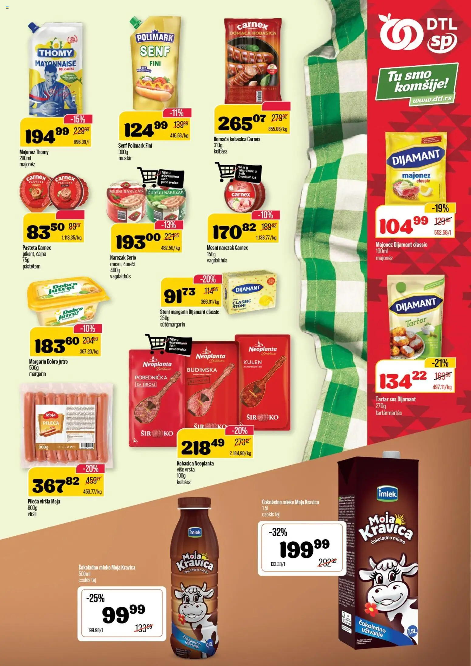 Senta Promet katalog - važi od 19.11.2025 | Strana: 5 | Proizvode: Čokoladno mleko, Kulen, Mesni narezak, Pašteta