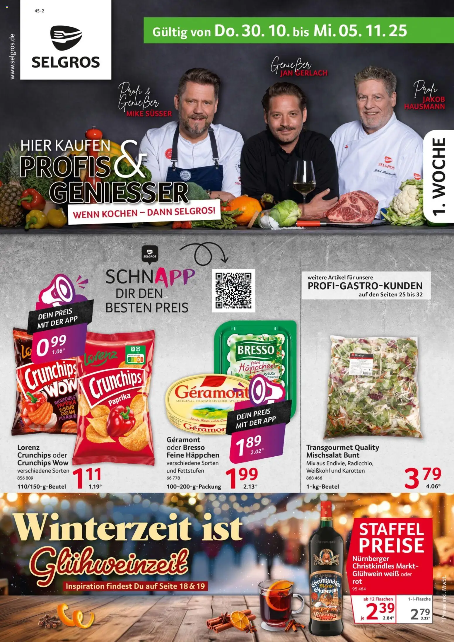Selgros Prospekt 	 – gültig ab 30.10.2025 | Seite: 1 | Produkte: Geramont, Bresso, Paprika