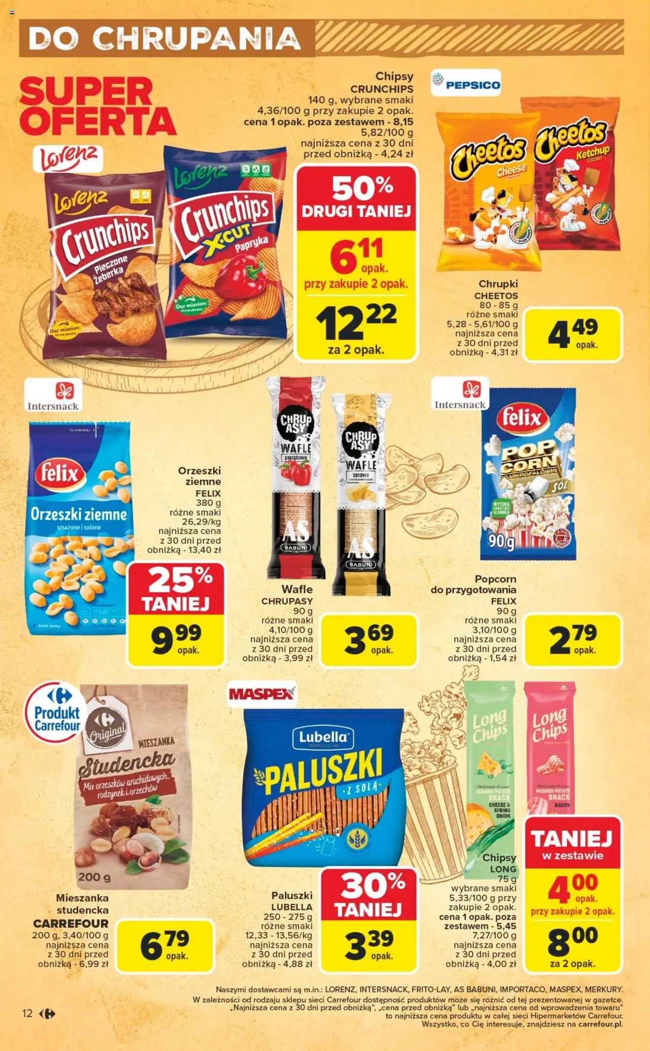 Carrefour Gazetka - Festiwal piwa od 16.06.2025 | Strona: 12 | Produkty: Chipsy, Chrupki, Paluszki, Orzeszki ziemne