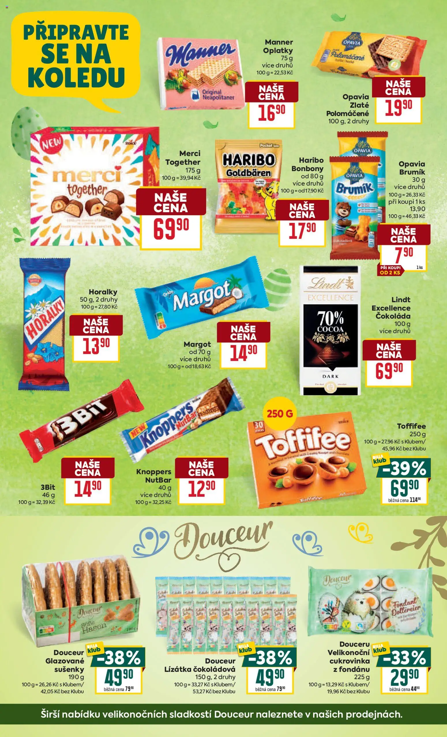 Billa Velký leták od 11.03.2026 | Strana: 20 | Produkty: Lindt, Knoppers, Merci, Oplatky