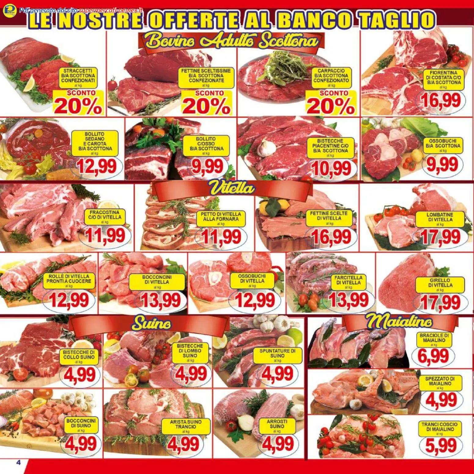 Volantino Pewex del 27.11.2025 | Pagina: 4 | Prodotti: Carota, Suino, Sedano, Girello