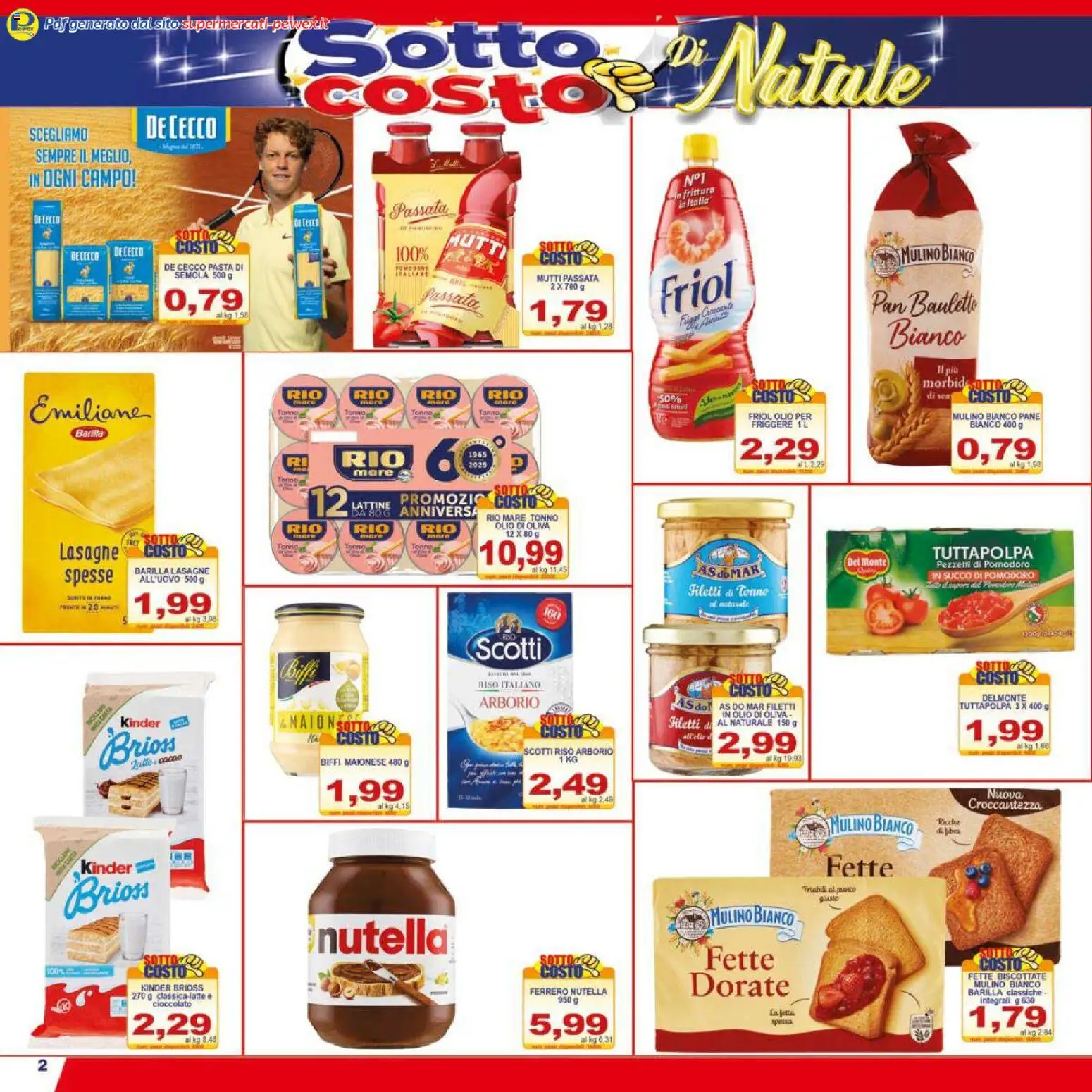 Volantino Pewex del 06.12.2025 | Pagina: 2 | Prodotti: Cioccolato, Maionese, Pasta, Tonno