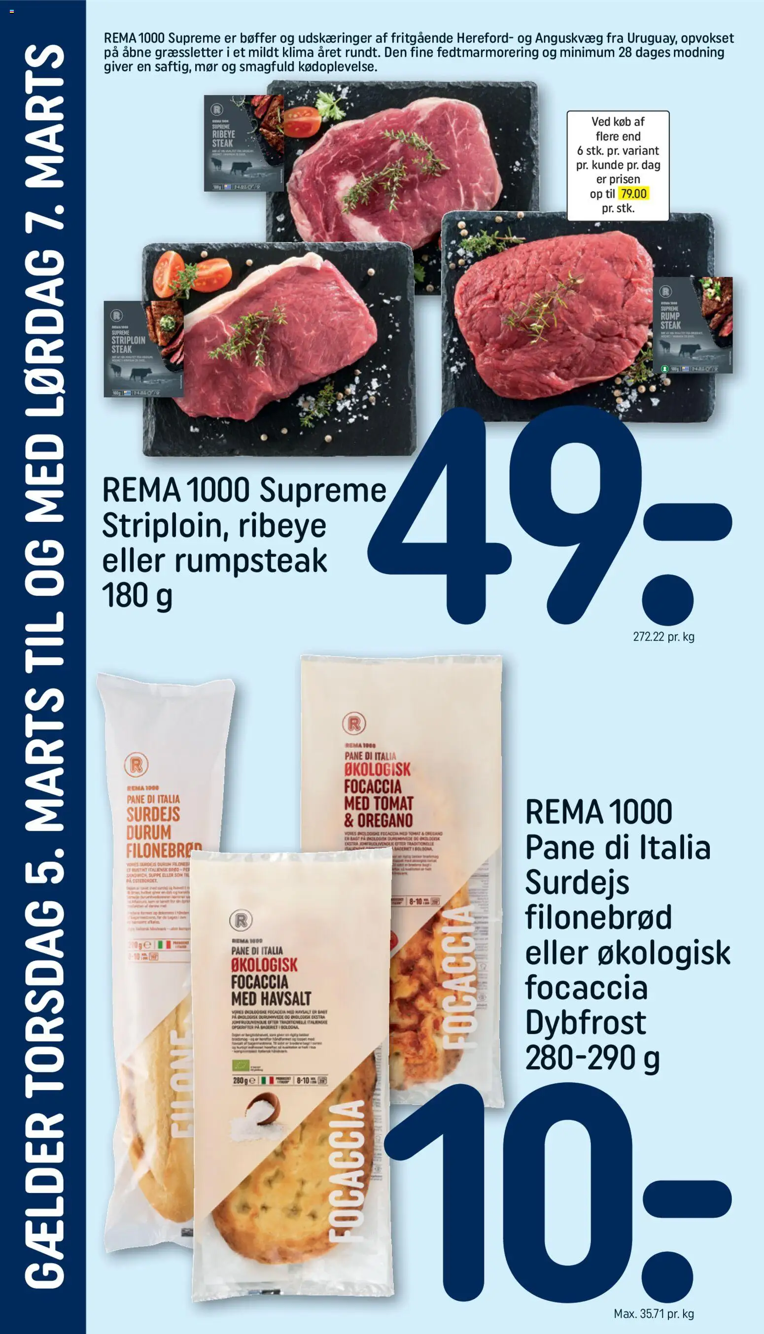 Rema 1000 tilbudsavis – gyldig fra 05.03.2026 | Side: 2 | Produkter: Bøffer, Focaccia, Oregano