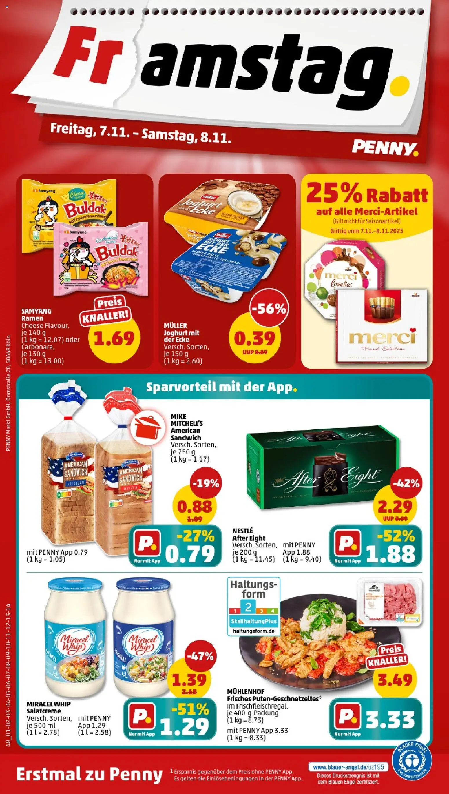 Penny - Sachsen  – gültig ab 03.11.2025 | Seite: 50 | Produkte: Merci, Joghurt, Miracel whip