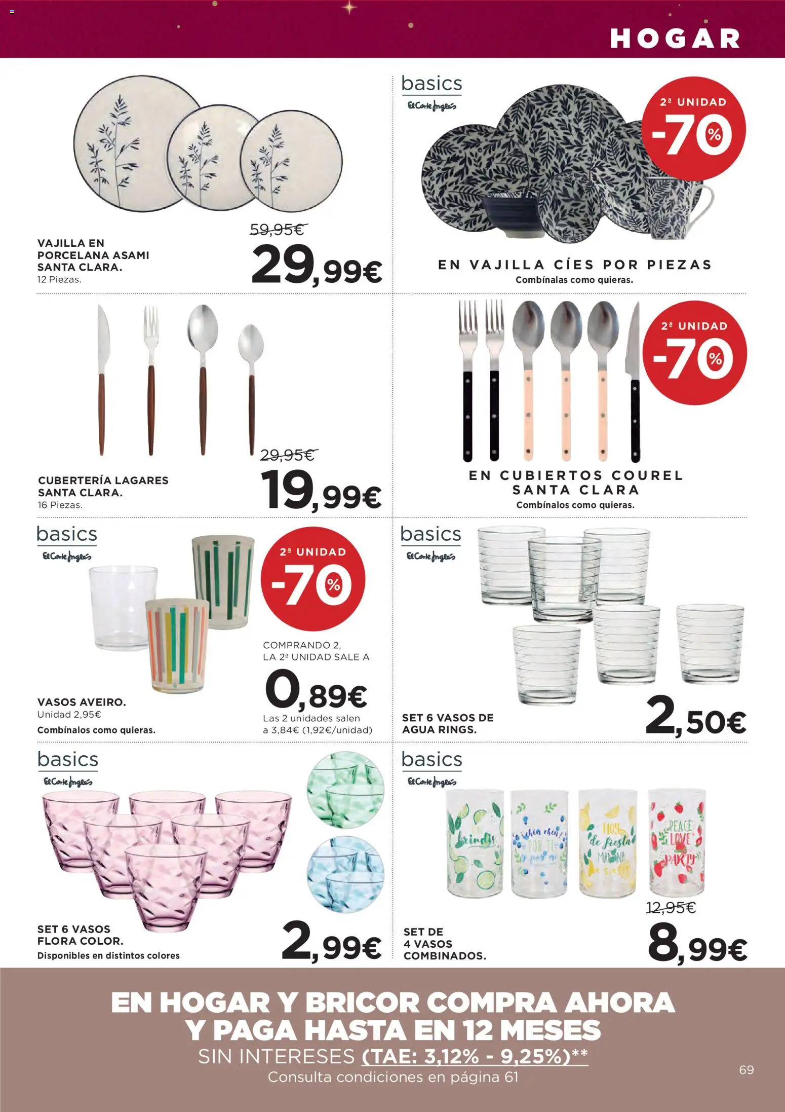 Hipercor catálogo │ válido desde el 18.12.2025 | Página: 74 | Productos: Vasos, Βρεφικό κρεβάτι, Cubertería