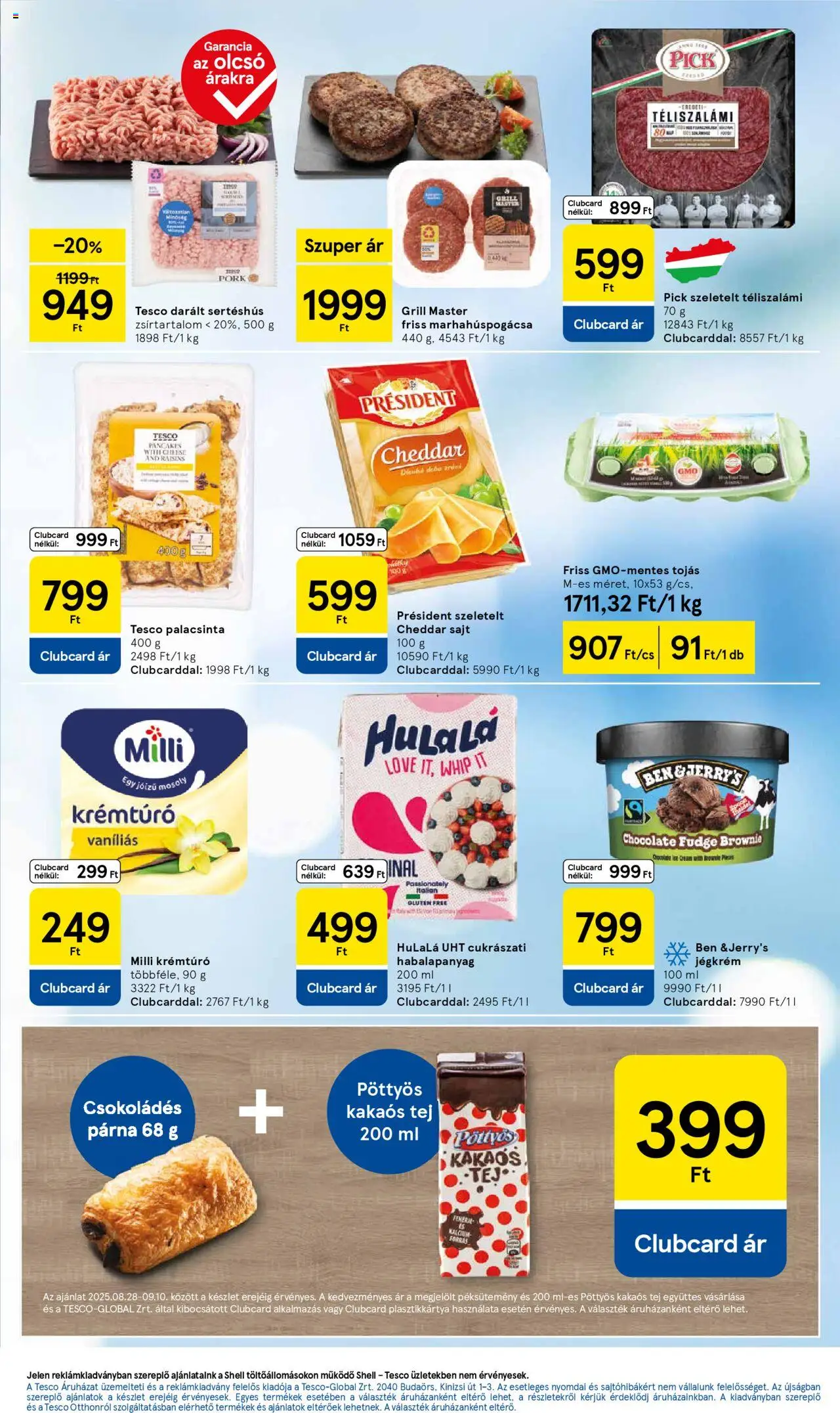 Tesco akciós ujság - amely érvényes a következő dátumtól: 28.08.2025 | Oldal: 3 | Termékek: Párna, Tojás, Brownie, Téliszalámi