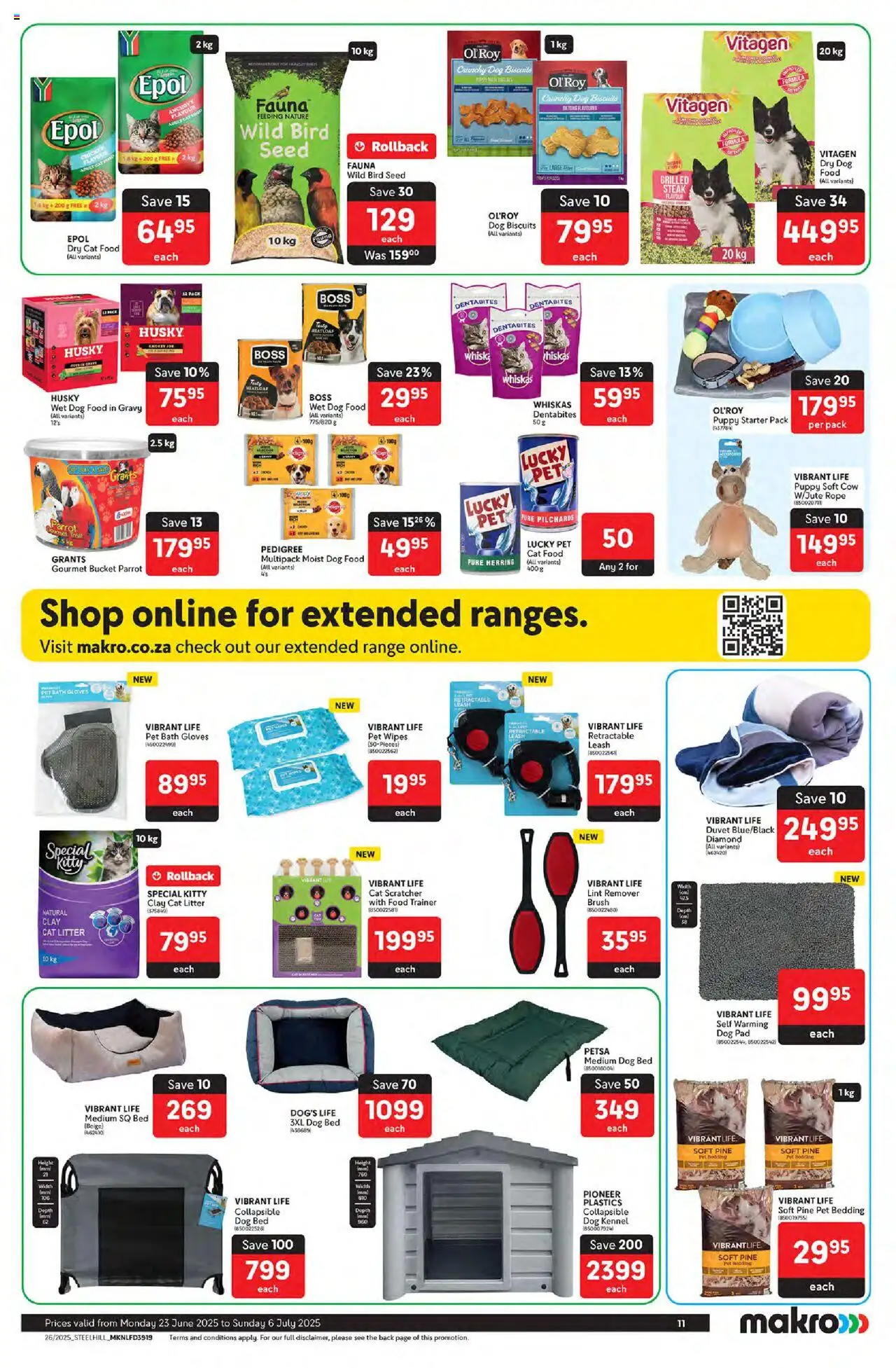 Makro Specials │ valid from 23.06.2025 | Page: 11 | Products: Steak, Cat food, Dog food, Cat litter