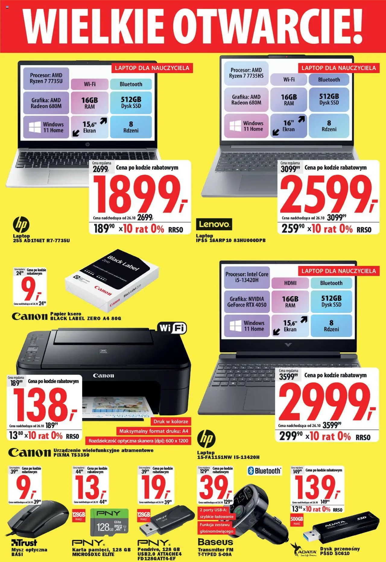 Mediaexpert Gazetka - Wielkie otwarcie Ostrowiec Świętokrzyski od 16.10.2025 | Strona: 5 | Produkty: Karta, Laptop, Mysz, Dysk