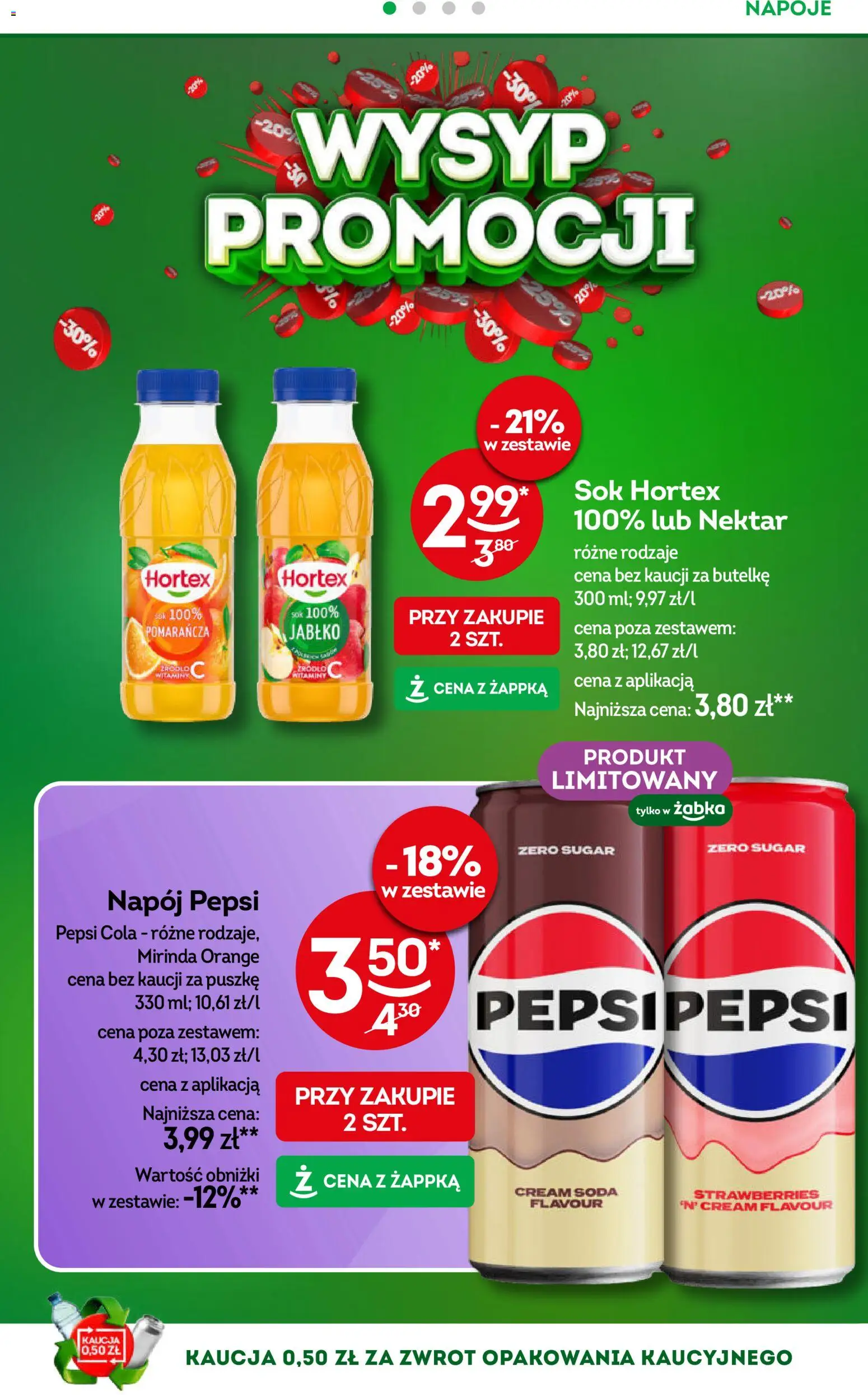 Żabka Gazetka od 25.02.2026 | Strona: 20 | Produkty: Napoje, Pepsi, Sok
